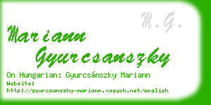 mariann gyurcsanszky business card